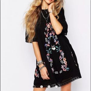 Free People Embroidered Mini Dress M